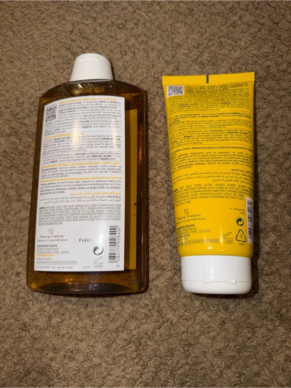 Klorane Blond Highlights Brightening Shampoo and Conditioner with Camomille Set